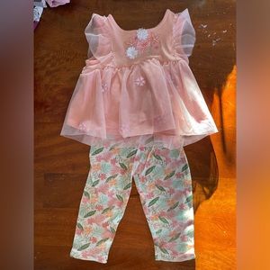 Pastel sleeveless top with tule and matching pants